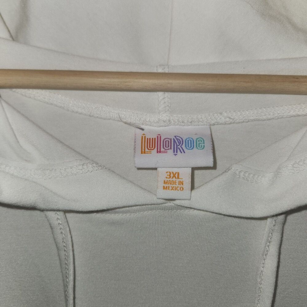 Lularoe Brittany Hooded Sleeveless White Tank 3XL Retails $36 - Picture 3 of 7